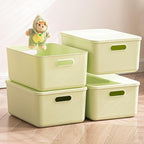 4 pack large plastic White storage bins Baskets, Toy Box Chest with Lids and Handle，Organizer Containers for Baby，Kids,snacks