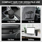 SINGARO Car Trash Can with Lid, Leakproof Mini Garbage Bin for Car Cup Holder, Small Trash Can for Vehicle, Home & Office - Includes 30 Bags, Easy Clean (Black)