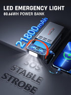 8-in-1 Car Jump Starter with Air Compressor - 5500A Peak, 150PSI Tire Inflator, 12V Portable Power Bank, LCD Display, and