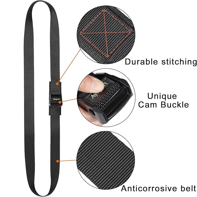 Ayaport 1.5 inches 8feet Cam Buckle Tie Down Lashing Straps with Adjustable Buckle 4 pcs