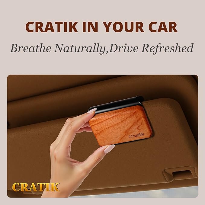 Car Air Freshener - Wood Air Freshener - Car Odor Eliminator for Visor Clip-Variety Scent Refill, Vehicle Scent Diffuser for 