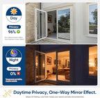 SUNBABY Window Tint for Home: UV & Heat Blocking One Way Privacy Film, Daytime See Out Not in Reflective Mirror Film, No Adhesive Static Cling for Glass Doors, Includes 3 Tools, Black, 29.5"x78.7"