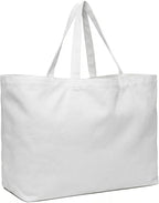 Extra Large Canvas Tote Bag - Big Reusable Grocery Shopping Heavy Duty Foldable