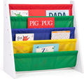 Humble Crew 4-Tier Kids Bookshelf, White Wood/Primary - Premium Book Shelf for Kids Rooms with Four Deep Pockets - Toddler Sl