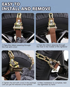 SCITOO 195-275mm Snow Chains for Car SUV Pickup Trucks,Quick Easy Installation Tire Traction Chain,Adjustable Universal Emerg