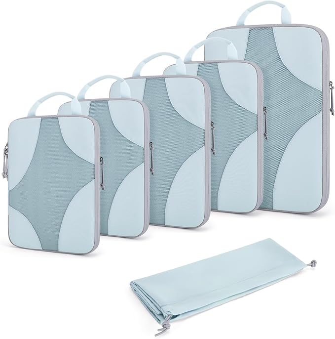 BAGSMART Compression Packing Cubes for Travel, Compressible Luggage Organizer for Cruise Ship, Lightweight Travel Essentials 