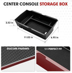 Autorder Center Console Organizer for 2023 2024 2025 2026 Honda CRV Accessories Center Console Storage Box Secondary Insert Tray Black & Red Non-Slip Silicone Mats