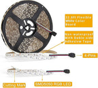 SUPERNIGHT 32.8 FT RGB LED Light Strip, 10M 600leds Multi-Color DC 24V Rope Lighting Non-Waterproof Decorate Bedroom TV Backlighting Car Party (Only Light Strip)