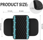 NBTEPEM Bling Car Center Console Cover, Leather Car Arm Rest Cover Cushion with 2 Storage Bags, Universal Auto Armrest Protector Storage Box, Bling Accessories Interior for Most Vehicles (Aquamarine)