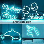 iNextStation 12V Ice Blue LED Strip Lights 16.4FT, Flexible Silicone Neon Rope Light with Power Adapter, Waterproof, Cuttable, Dimmable & Linkable, LED Lights Strip for Bedroom, Kitchen(with Plug)