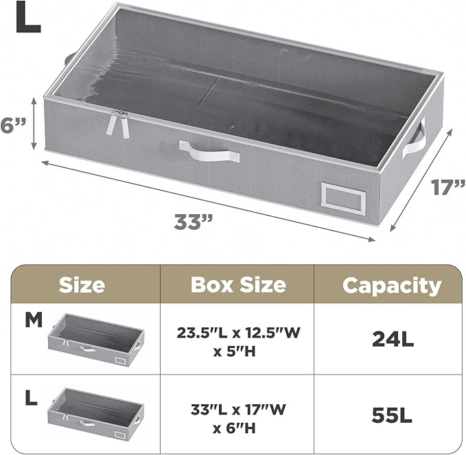 Underbed Storage Box with Storage Basket