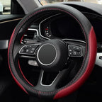 LABBYWAY Microfiber Leather Auto Car Steering Wheel Cover, Universal 15 Inch Anti-Slip Wheel Protector, Claret