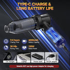Car Vacuum Portable Cordless High Power Small Handheld Vacuum Cleaner 4-in-1 Compressed Air Duster & Air Blower & Pump Hand H