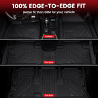 LASFIT Floor Mats for Toyota Highlander 2019-2014(Not for Hybrid), All Weather TPE Cargo Mats Floor Liner for Highlander LE/Limited/SE/XLE, Black(Not fit 2nd Row Bench Seating).