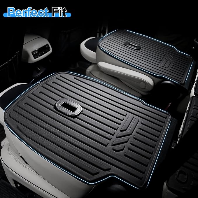 Second Row Backrest Mats for 2020-2025 Hyundai Palisade, All Weather TPE Seat Back Covers Kick Mats for Hyundai Palisade Accessories-7 Passenger Only