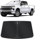 TINGLU Sun Shade for Chevrolet/Chevy Silverado 1500 2019-2024 2025 2026 Accessories Windshield Sun Shade Window Shade UV Rays Protection Sun Visor Cover with Steering Wheel Sunshade Storage Bag