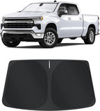 TINGLU Sun Shade for Chevrolet/Chevy Silverado 1500 2019-2024 2025 2026 Accessories Windshield Sun Shade Window Shade UV Rays Protection Sun Visor Cover with Steering Wheel Sunshade Storage Bag