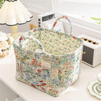 Boho Fabric Storage Basket, Large Capacity Laundry Basket, 12.2'' x 10.23'' x 10.23'' Collapsible Laundry Hamper with Easy Ca