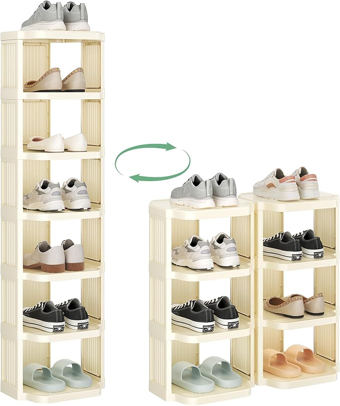 Kitstorack Vertical Shoe Rack: 8 Tiers Stackable Shoe Rack for Closet DIY Free Standing Shoe Organizer Small Shoe Shelf for S