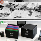 8 Pack File Organizer Boxes with Lids, Collapsible Document Storage Bin with Mesh Pockets & Zipper, Fits Letter/Legal Size Fo