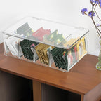 ZEXALOR Plastic Clear Storage Containers, Set of 2 Tea Bag Organizer Boxes 8 Compartments with Lids, Underwear Tie Drawer Org