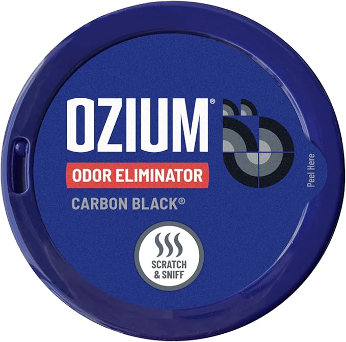 Ozium Air Sanitizer 4.5 oz Gel: Odor Eliminator for Strong Odor, Car Air Freshener (Carbon Black, 2 Packs)