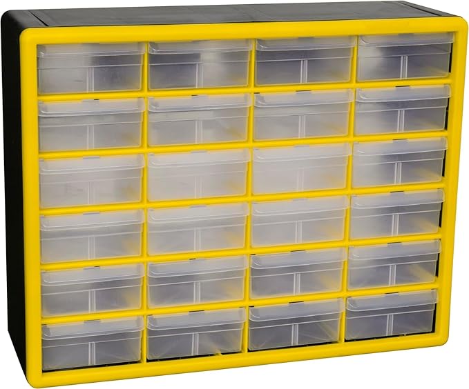 Akro-Mils 24-Drawer Plastic Drawer Storage Cabinet for Garage Organization, Bead Organizer, Building Bricks Storage, Teacher 