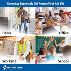 First Aid Only 91247 OSHA-Compliant First Aid Kit, All-Purpose 100-Person Emergency First Aid Kit for Business, Worksite, Hom