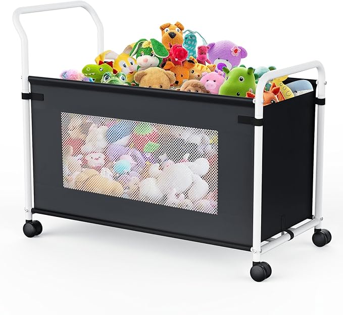 KEEGH Extra Large Toy Box for Kids with 360° Rotating Wheels, Heavy Duty Toy Chest for Boys and Girls, Toy Storage Organizer 