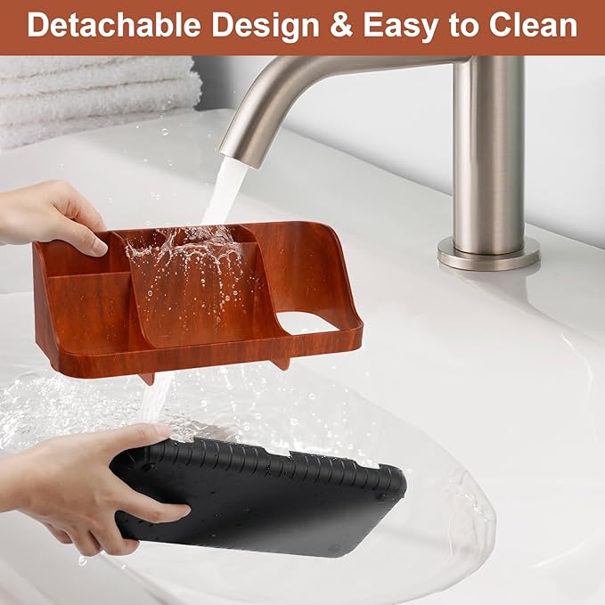 GFWARE Bathroom Decor and Accessories - Detachable 7 Slots Kids Electric Toothbrush and Toothpaste Holde for Bathroom Tray Co