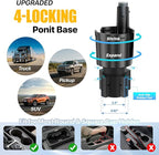 Car Phone Mount with Cup Holder Expander - Upgraded Anti-Shake 2-in-1 Cup Phone Holder for SUVS Trucks with Adjustable Alumin