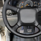 MEWANT DIY Steering Wheel Cover for Chevy Silverado 1500 Astro Blazer C/K Made of PU Carbon Fiber Embossed Faux Leather