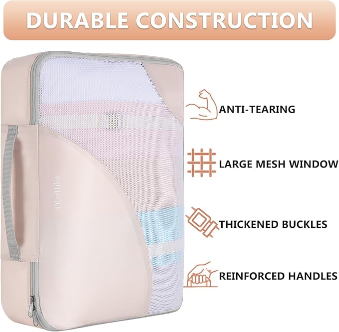 8 Set Packing Cubes for Travel, Gifts for Women Mom,Anti-Tearing Suitcase Organizer for Luggage with Shoe & Hanging Toiletry 