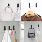 Dntorx Folding Coat Hooks, 6 Pcs Foldable Black Wall Hooks Heavy Duty Foldable Hook Bathroom Towel Hooks Robe Hooks Wall Moun