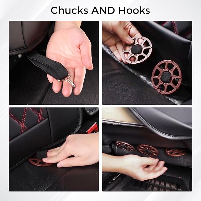 Huidasource Front Seat Covers, Full-Cover Leather Driver Seat Cover, Side Stretch Fabric, Car Interior Front Seat Cover Unive