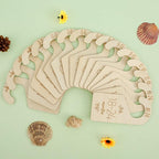 16Pcs Adorable Wooden Baby Closet Dividers, Double-Sided Clothes Size Organizer with Labels from Newborn to 24 Months, Cute N