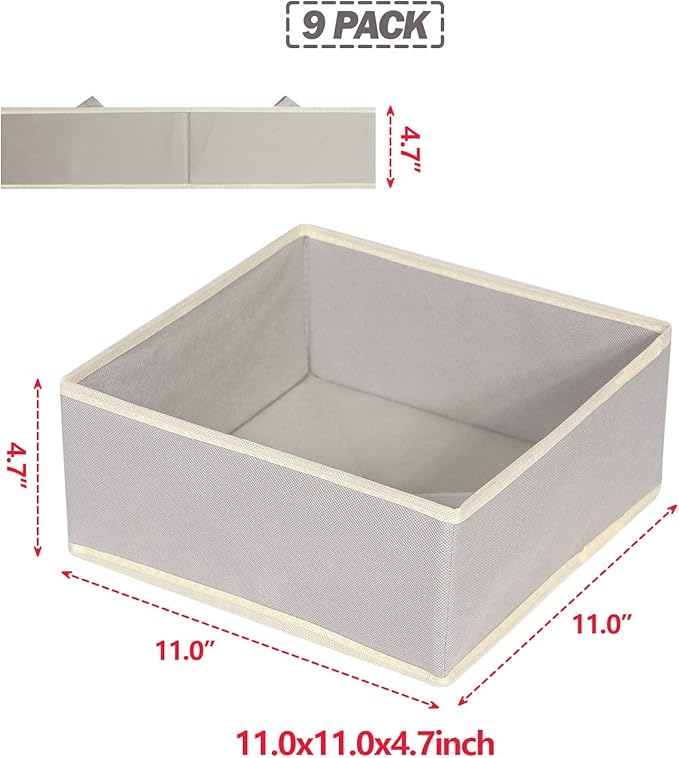 DIOMMELL Foldable Cloth Storage Box Closet Dresser Drawer Organizer Fabric Baskets Bins Containers Divider for Clothes Underw
