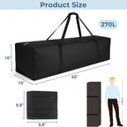 COOLBEBE 65" Sports Duffle Bag - 270L Extra Large Travel Duffel Luggage Bag with Upgrade 2-way Lockable Zippers, Sturdy & Water Resistant Long Duffle Bag for Camping Moving (Black 65inch)