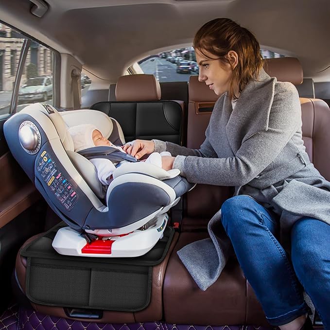 Meolsaek Car Seat Protector for Child Car Seat, Durable 600D Fabric Waterproof Car Seat Cover with Thick Pad Non-Slip Backing