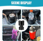 Car Cup Holder Extender, Drink Holder Extender with Extendable Base, Multifunction 360-degree Rotating Water Bottle Adapter, Suitable for Cars Trucks RVs (Black)