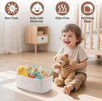 5-Pack Small Woven Rope Storage Baskets – 2 Sizes Organizer Bins for Closet, Shelf, Bookshelf, Nursery, Changing Table, Fabri