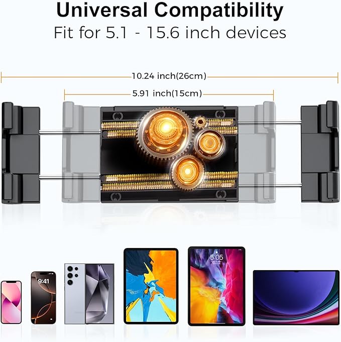 PLDHPRO iPad Holder for Car CD Slot, Adjustable Tablet Mount Air Vent Stand Compatible with 5.1'' -15.6'' Phone, iPad mini/Air/Pro, Galaxy Tab, Z Fold, Vehicle GPS Navigation Accessories