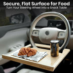 Essential Steering Wheel Tray - Car Table for Meal, Multipurpose Steering Wheel Table for Travelers, Table and Laptop Holder, Laptop Tray for Work