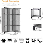 AWTATOS Cube Storage Organizer Closet Storage Cubes Shelves Bookshelf Clothes Organizer DIY Plastic 12 Cube Shelves for Home,