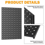 Pegboard Smith Metal Pegboard Panels, 16" x 12" Heavy-Duty Wall Peg Boards for Garage Tool Storage, Pegboard Organizer System