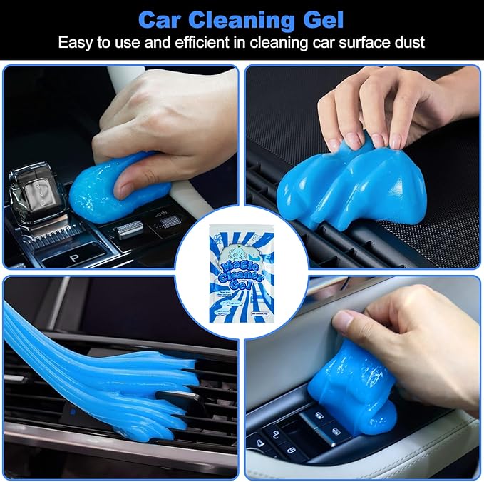 10PCS Car Detailing Cleaning Kit Interior Cleaner, Car Detailing Brushes, Car Duster, Car Cleaning Gel, Microfiber Cleaning C