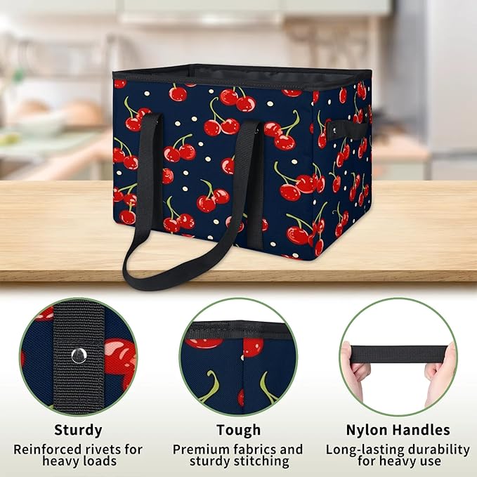 Reusable Grocery Bag Foldable Shopping Tote Bag with Handles Reusable Shopping Bags Large Kitchen Grocery Bags