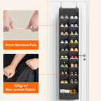 Lifewit 10 Tier Over the Door Shoe Organizer with 19 Large Deep Pockets, Fabric Hanging Shoes Shelf for Closet, Dorm Storage,