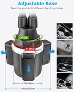woleyi Cup Holder Tablet Mount for Car, [Double Device Clamp] Dual iPad Phone Car Mount with 10" Gooseneck Adjustable Arm for iPad Pro Air Mini, Galaxy Tabs, Z Fold, Fire HD, iPhone, 4.7-13" Devices