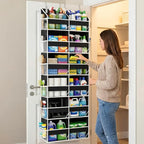 Over The Door Organizer 6 Tiers, Extra Large Behind Door Storage of 12 Compartments, 80 lbs Weight Capacity Hanging Storage O